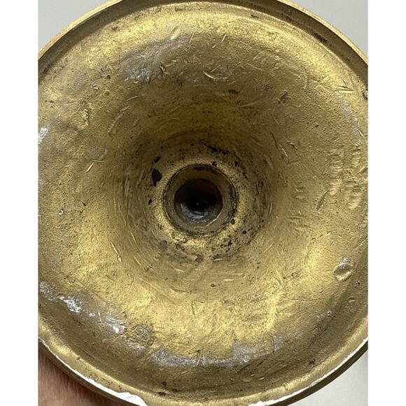 MCM Brass Candlesticks 11” Tall Pair Has Patina Taper Candle Solid Brass - Picture 8 of 8